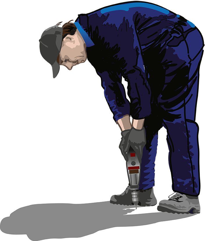 Monteur getekend in illustrator